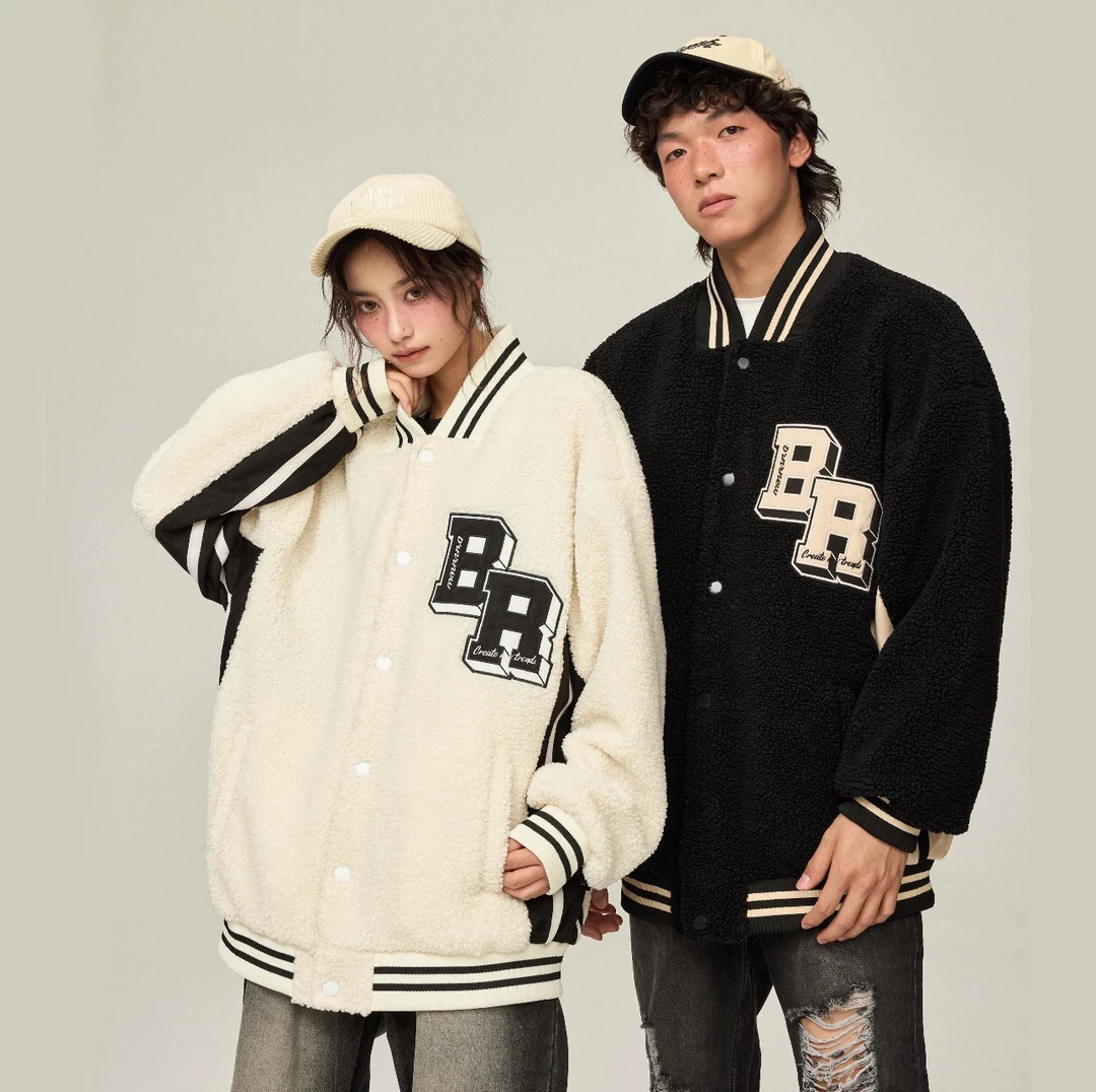 BRNR 99 Warm 大Logo休闲羊羔绒棒球服外套 男女同款