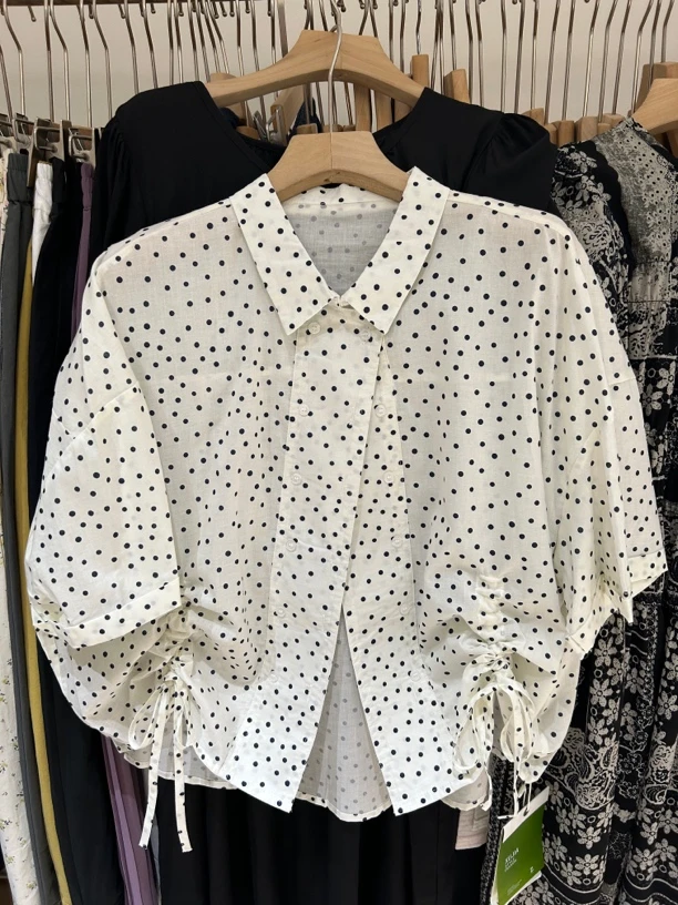 8550 续加双排扣设计感波点衬衫