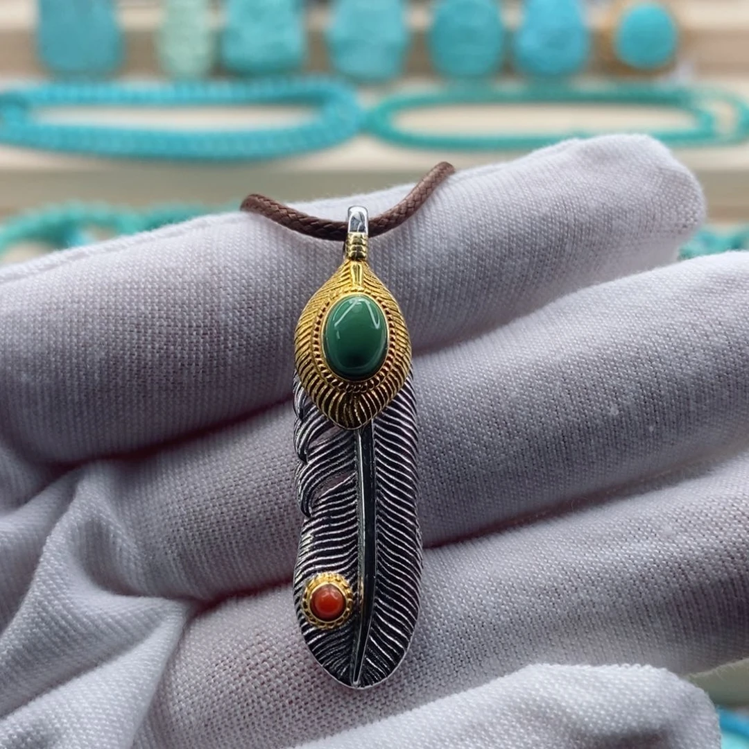 绿松石珠宝奇石银S925镶嵌