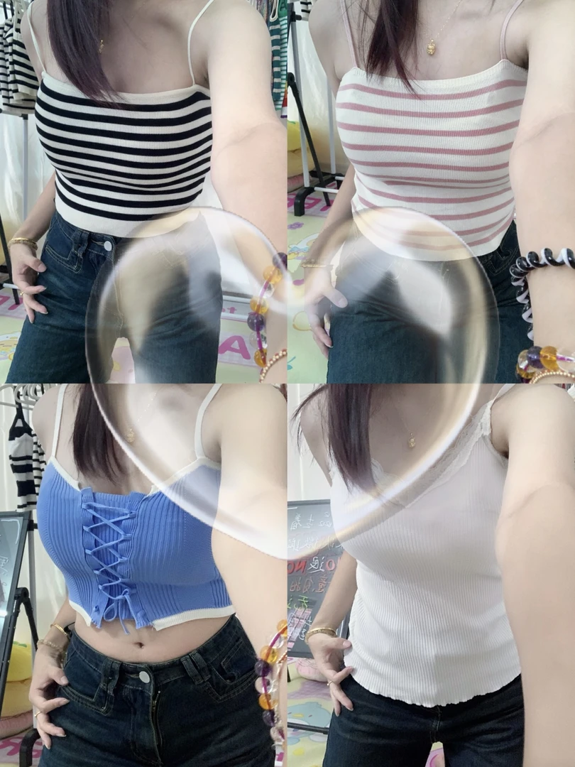 夏季法式针织甜辣纯欲小吊带背心 显瘦百搭