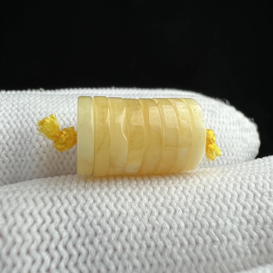 D5653天然蜜蜡[瑕疵] 隔片 9.6mm 支持复检 假一赔十