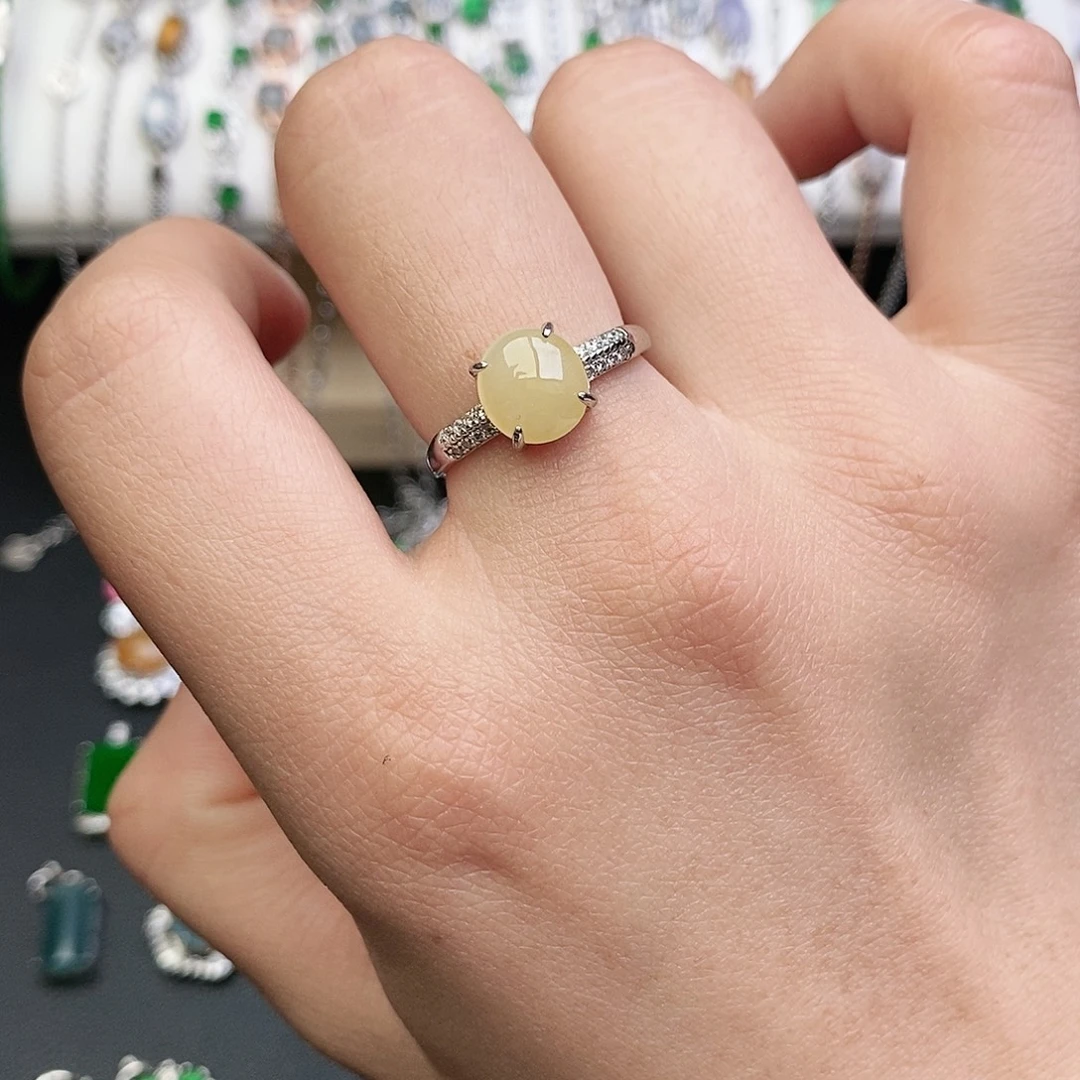 翡翠银S925镶嵌戒指