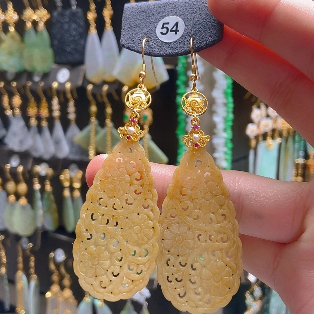 翡翠未镶嵌耳饰翡翠