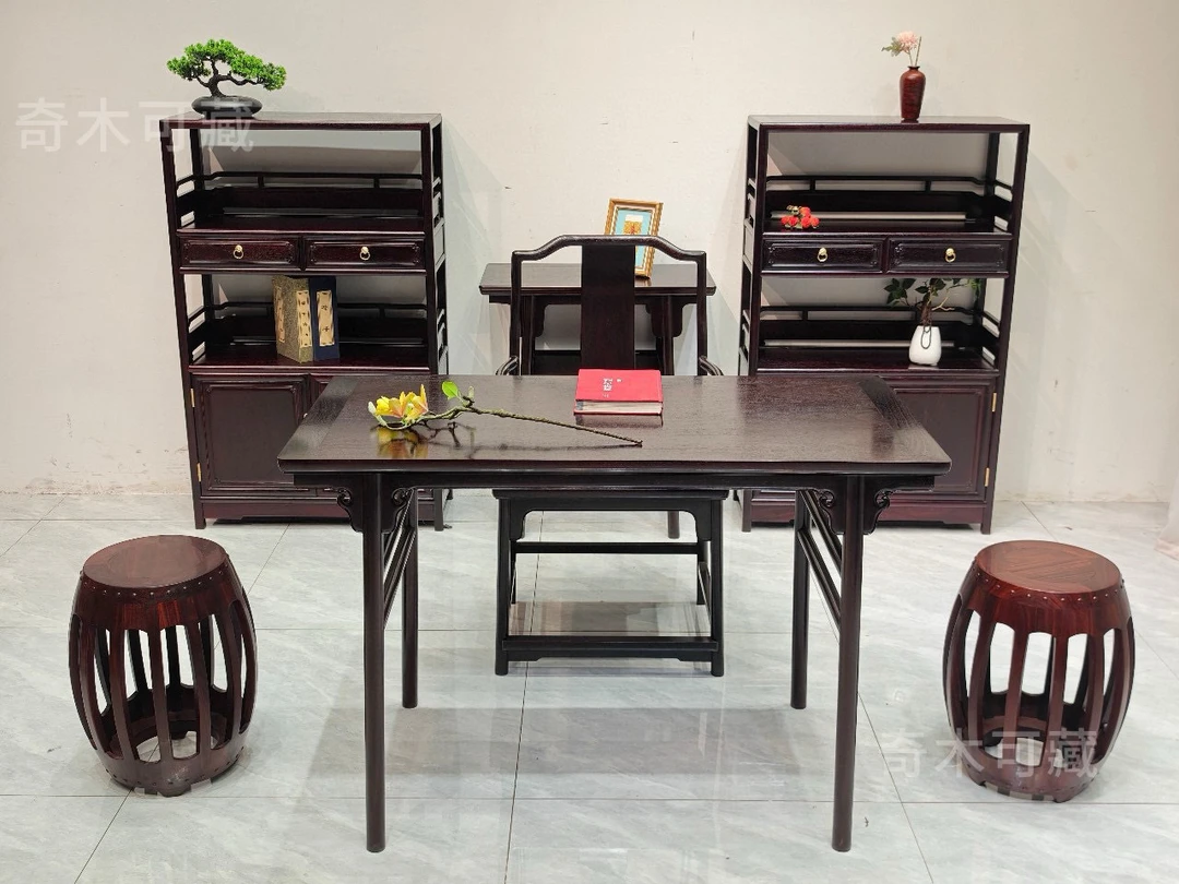 赞比亚血檀卷云头画案书桌供桌尺寸120 60 80