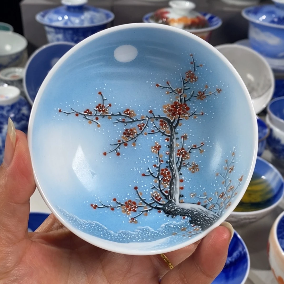 粉彩梅花主人杯杯