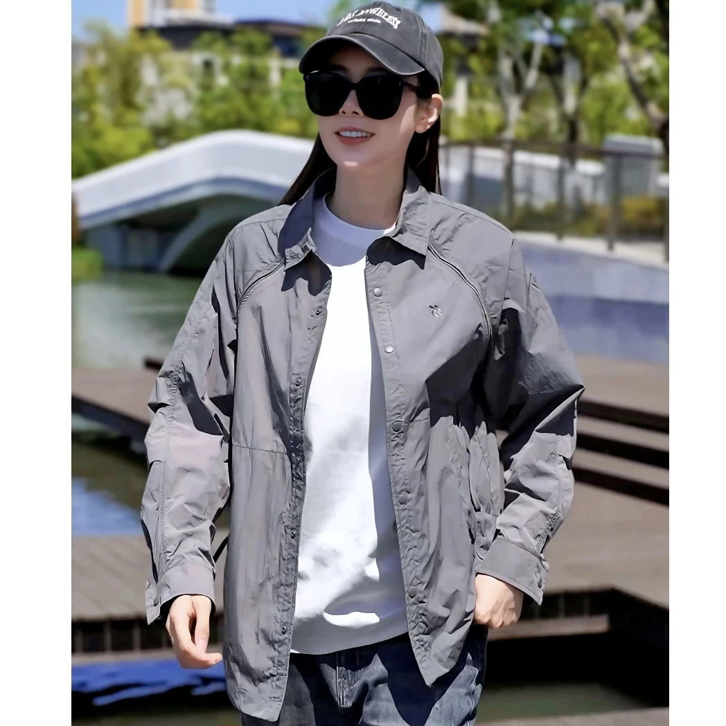 UPF50+轻薄透气翻领防晒衣男女运动户外防紫外线遮阳服夏季冲锋衣