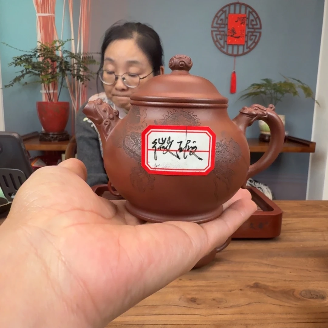 紫泥茶壶老紫泥龙蟠壶