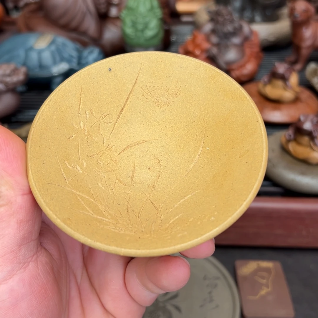 紫砂茶宠紫砂斗笠杯 微瑕