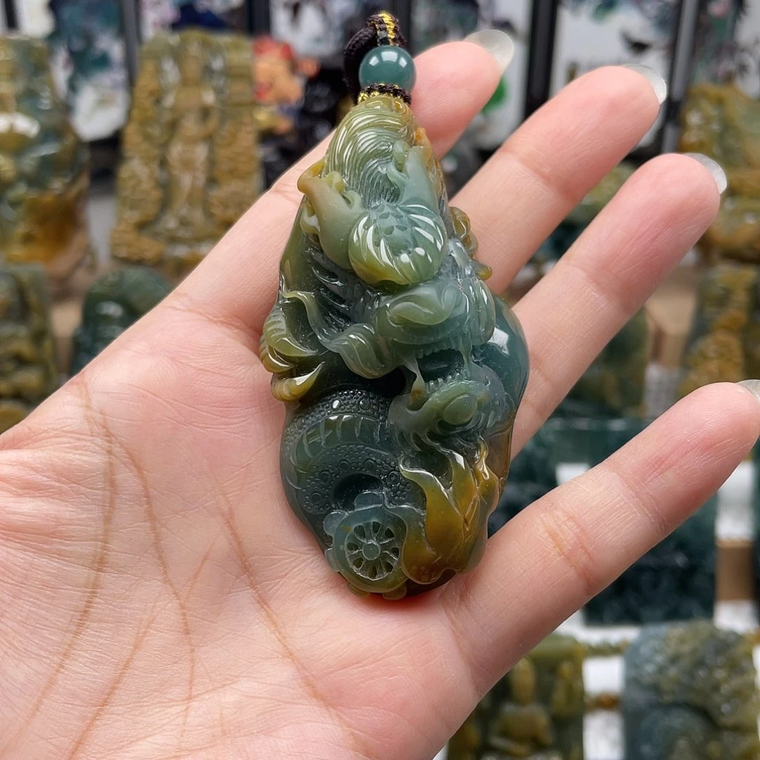 翡翠未镶嵌颈饰天然翡翠a货龙