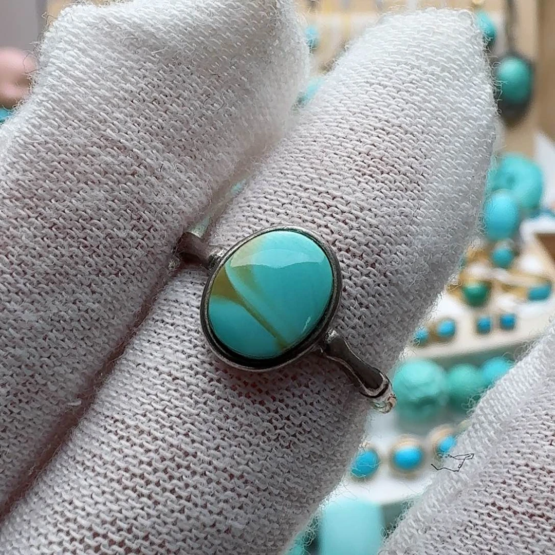 绿松石珠宝奇石银S925镶嵌