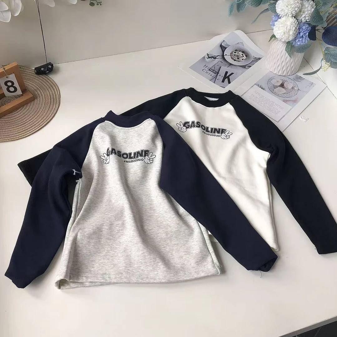 C107快乐儿童新款加绒卫衣G字母款