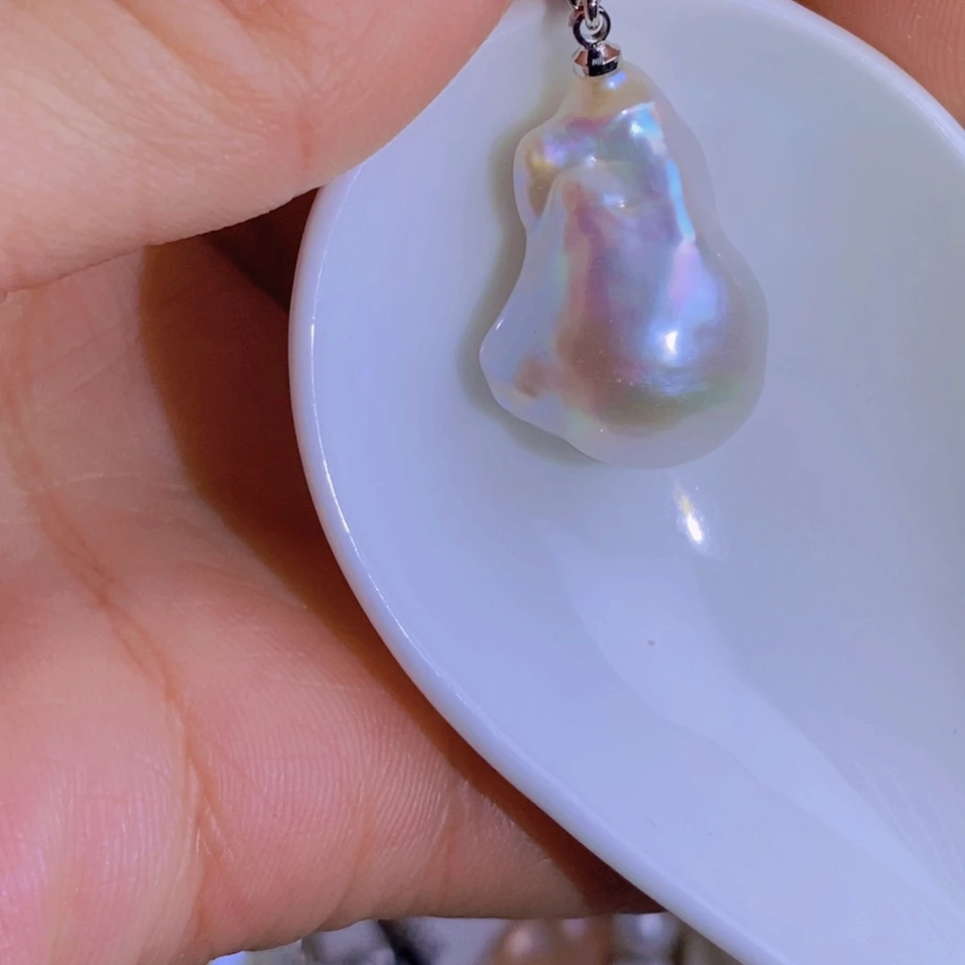 银S925镶嵌天然淡水珍珠淡水珍珠