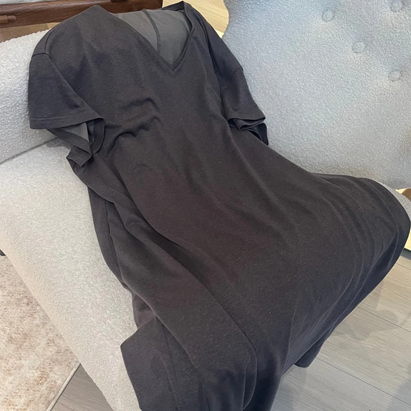 ZUOXIAOQI慵懒遮肉V领蝉蛹裙Z女装洋气时髦气质富家千金气质衣服