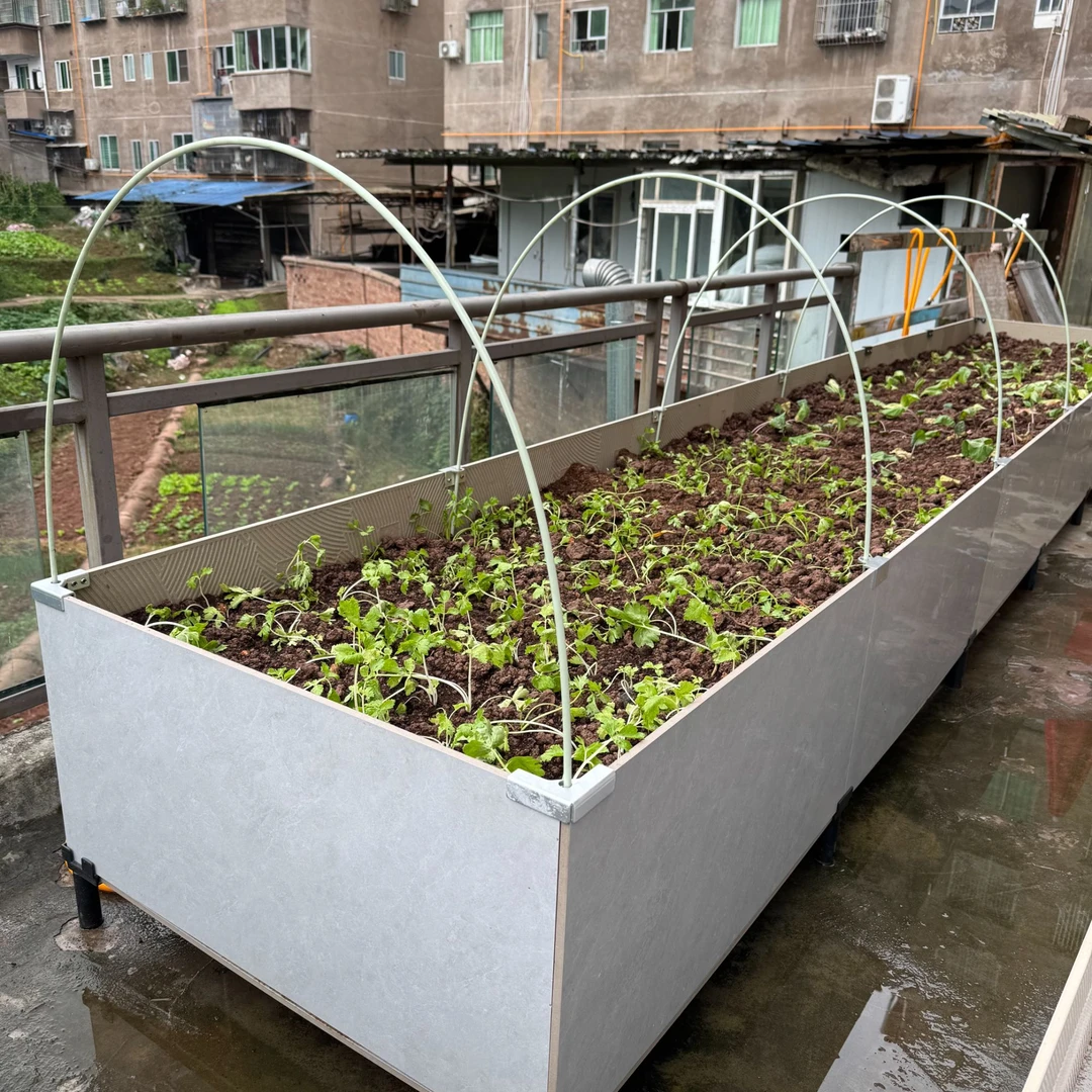 升级款带脚带孔转角底座(不含瓷砖)阳台瓷砖菜池种植箱铝合金配件