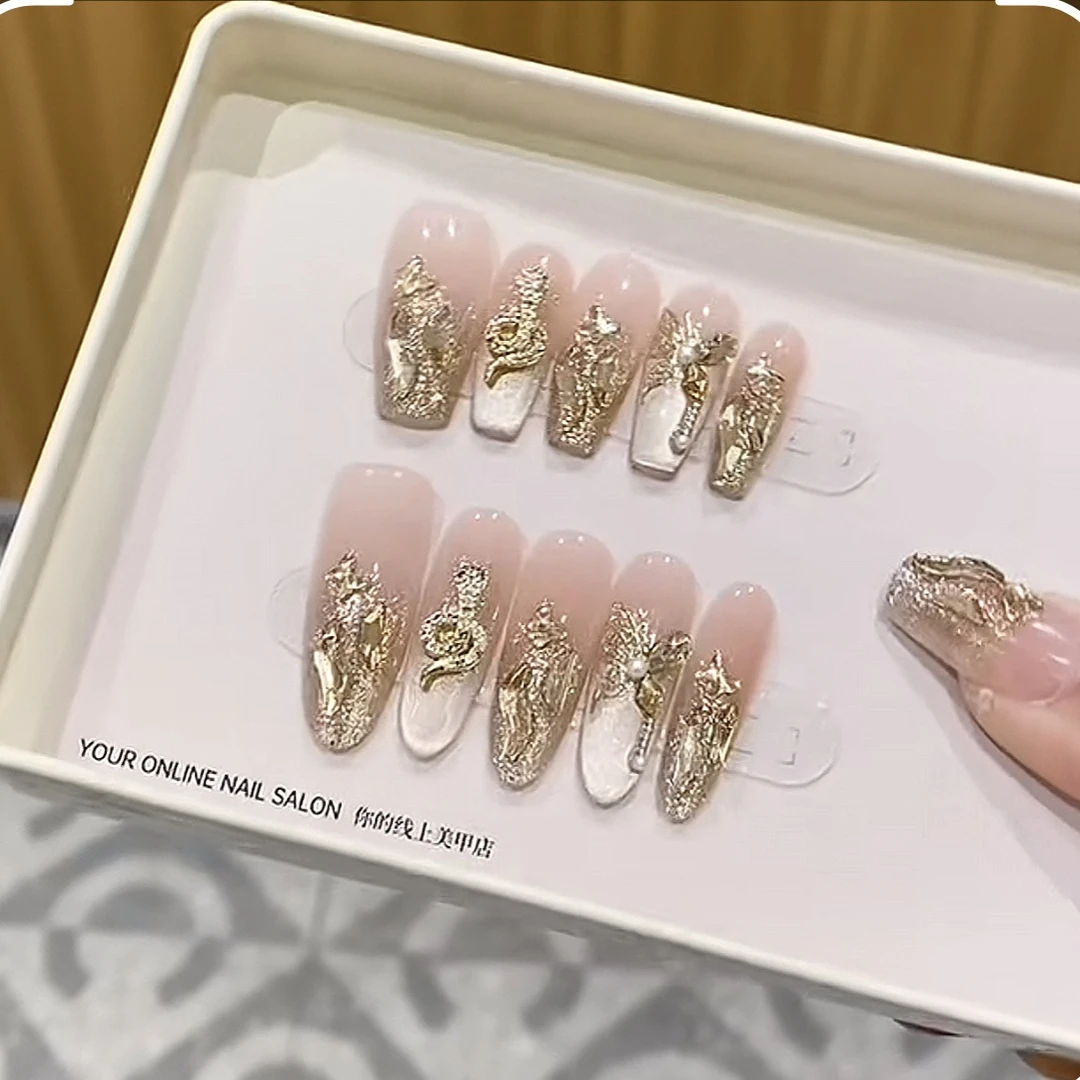 【金蛇来财】手工穿戴甲小众高级感时尚清新纯欲成品美甲甲片女  DY