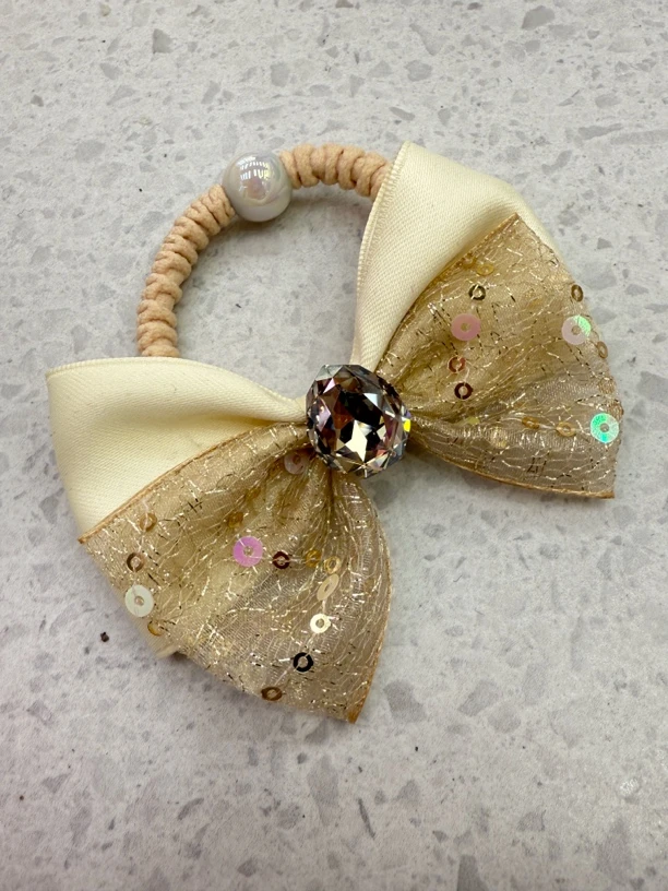 香槟钻公主风蝴蝶结气质轻奢头饰头花韩版镶钻