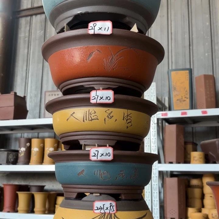 紫砂花盆    100-6。