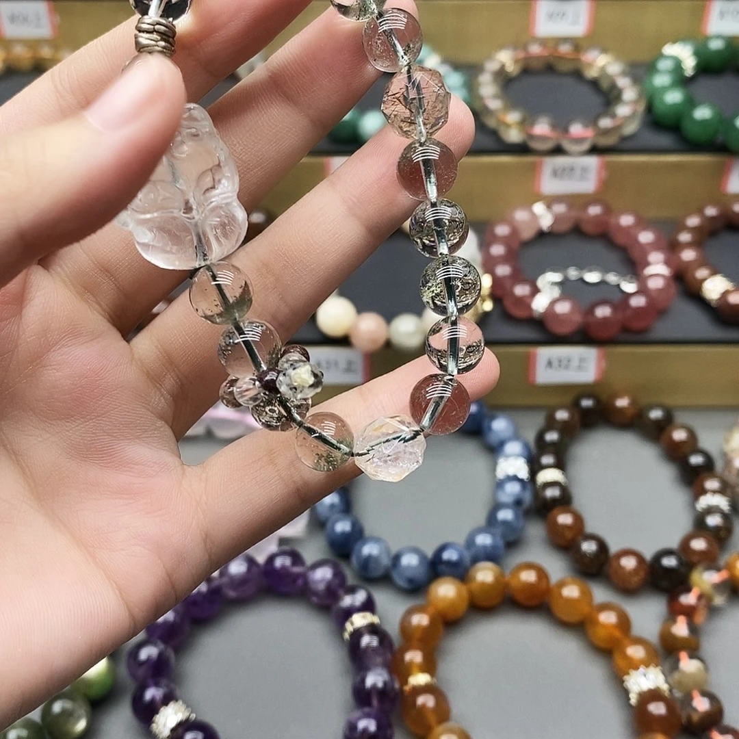 未镶嵌手链水晶绿幽灵