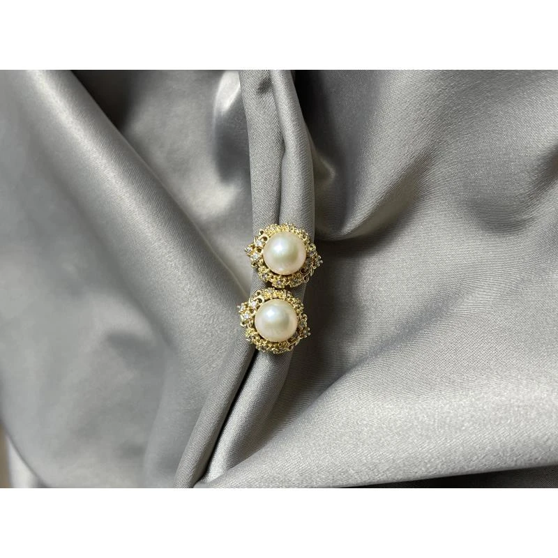 69.天然珍珠豪镶白耳钉气质时尚