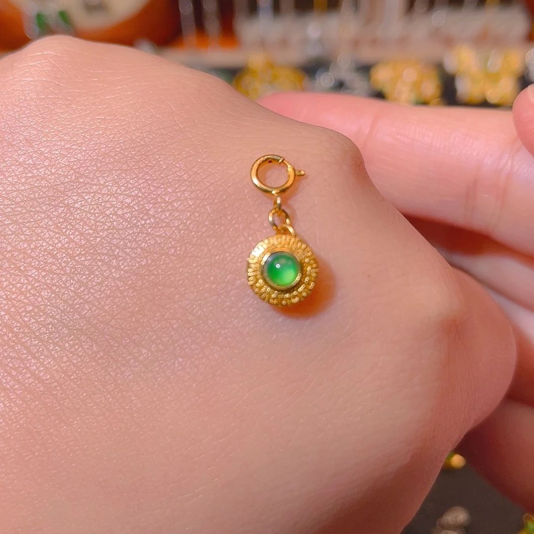 翡翠银S925镶嵌吊坠(不含链)