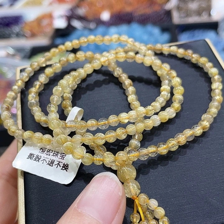 水晶未镶嵌珠宝半成品发晶多圈