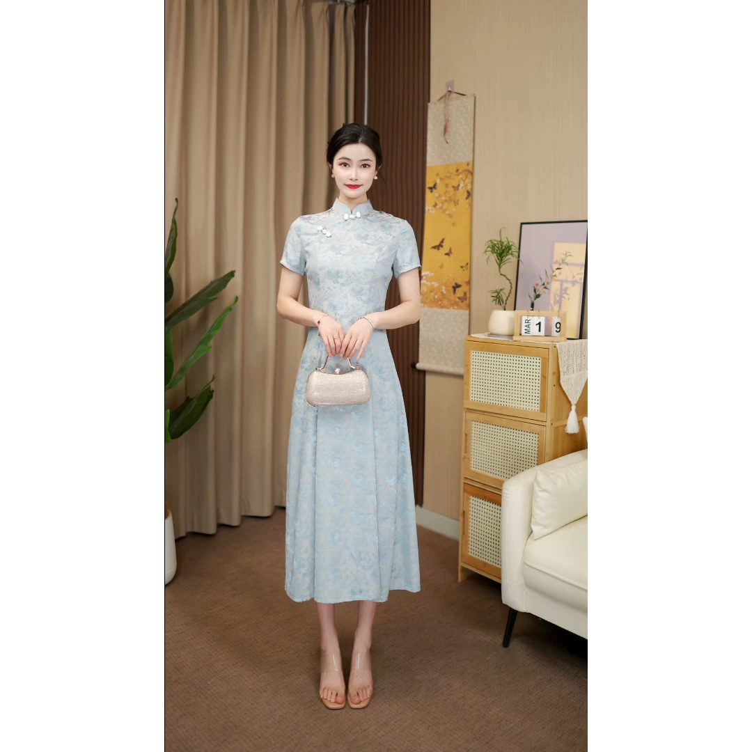 《语嫣》春夏新款高端气质复古改良中国风优雅旗袍连衣裙
