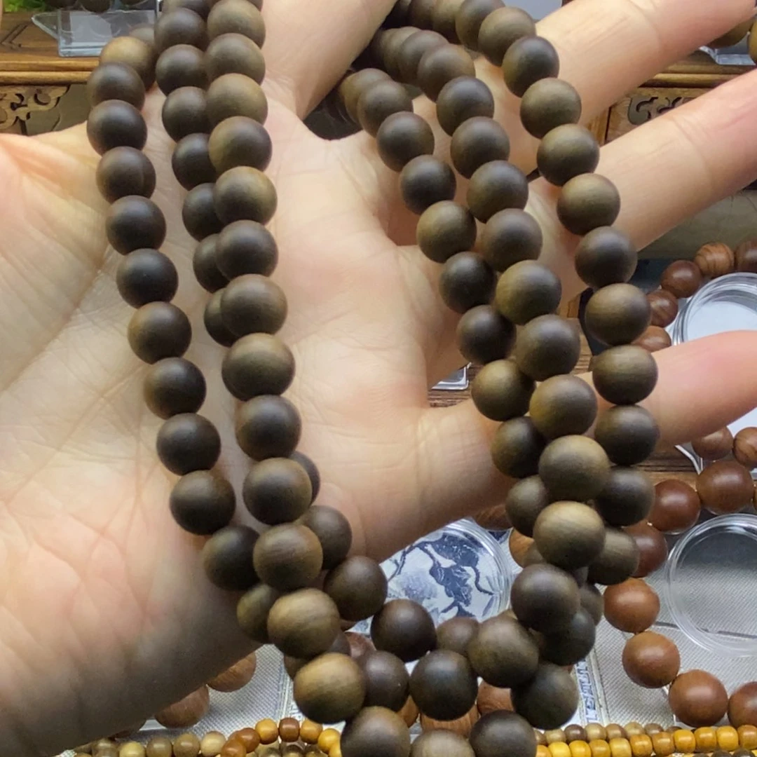 檀香木手串/手链0.8老山檀黑肉横纹奶香念珠