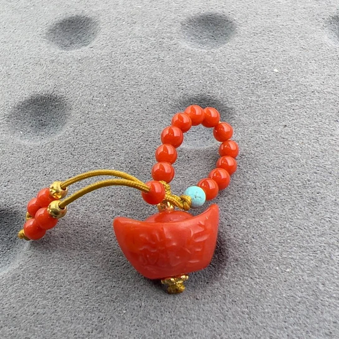 南红玛瑙【元宝万能扣滴流13mm未镶嵌