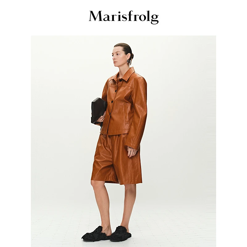 Marisfrolg玛丝菲尔时尚休闲复古宽松设计师百慕大短裤A1FZ13225