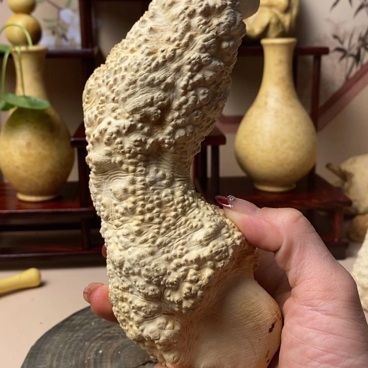 香榧木福*黄杨木手把件