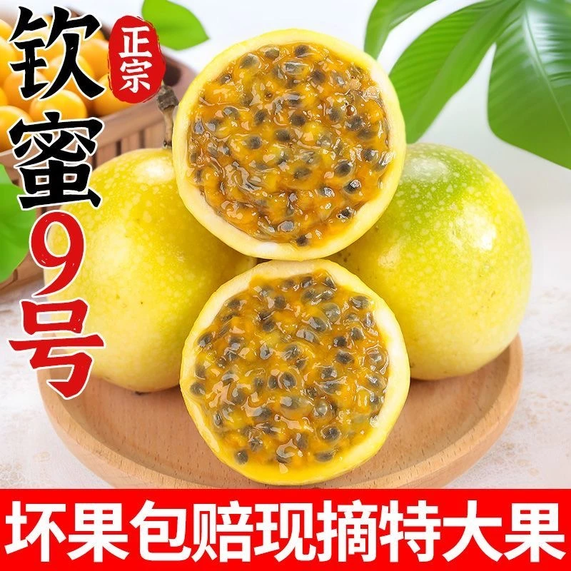 【两广次日达】发顺丰/京东正宗钦蜜九号黄金百香果3/5斤送开果器只发精品果百香果新鲜钦蜜9号广西壮族自治区