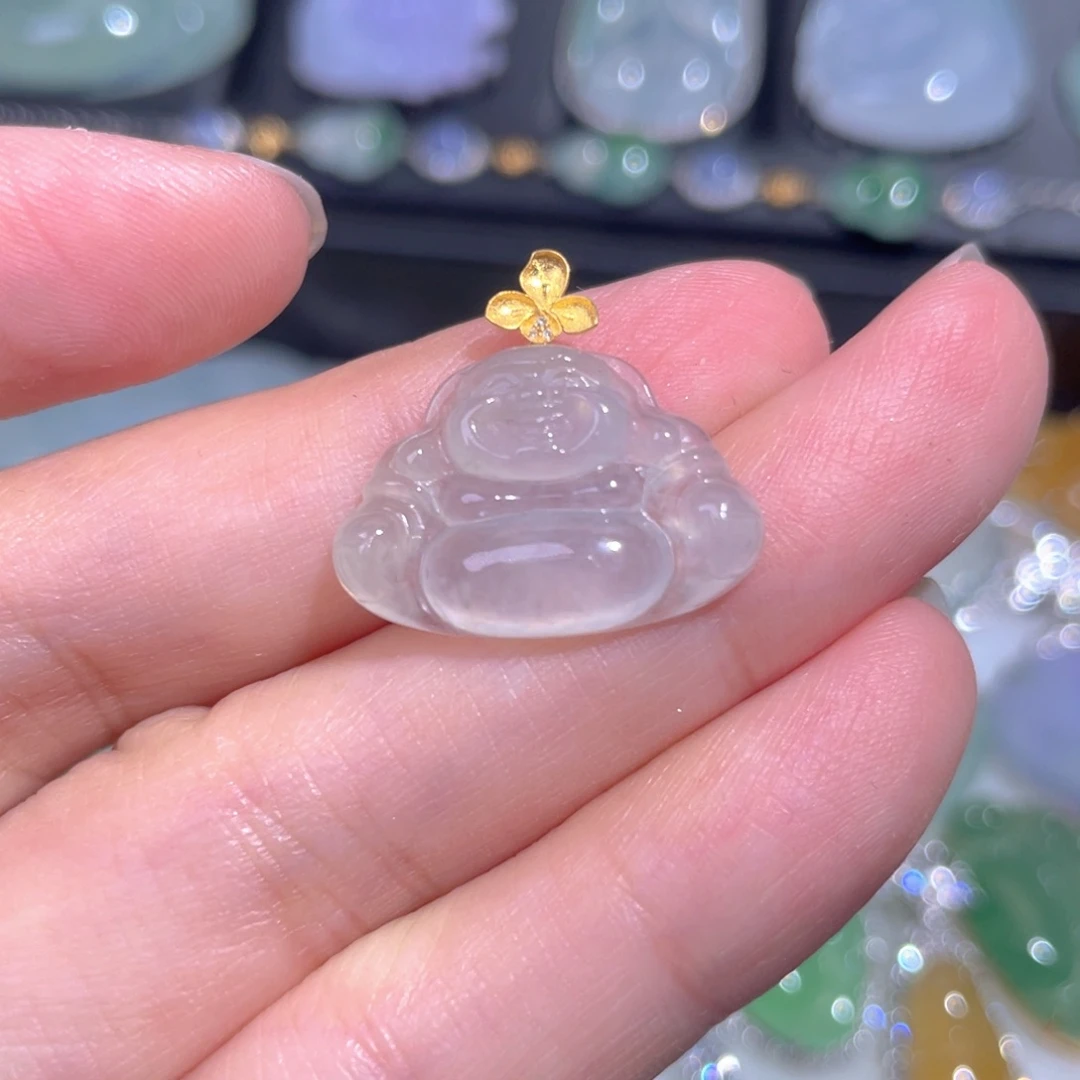 颈饰18K金镶嵌翡翠翡翠