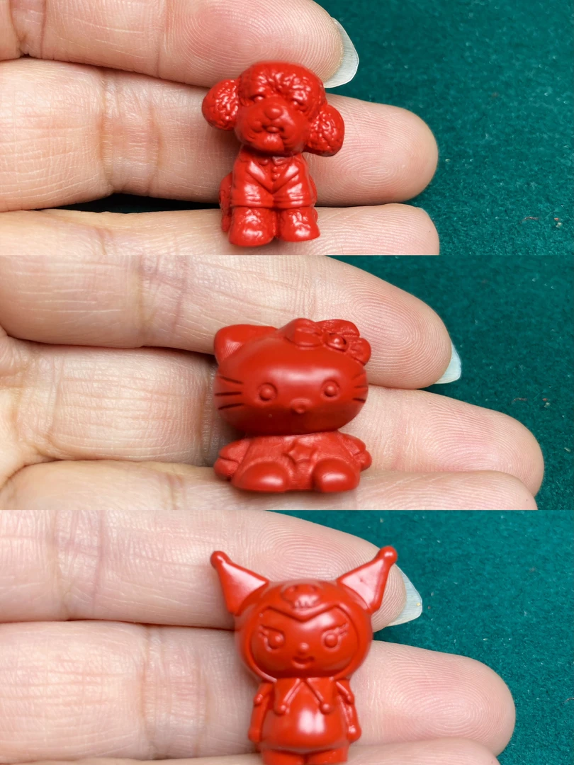 含辰砂工艺品【保真朱砂】红砂卡通立体小吊坠