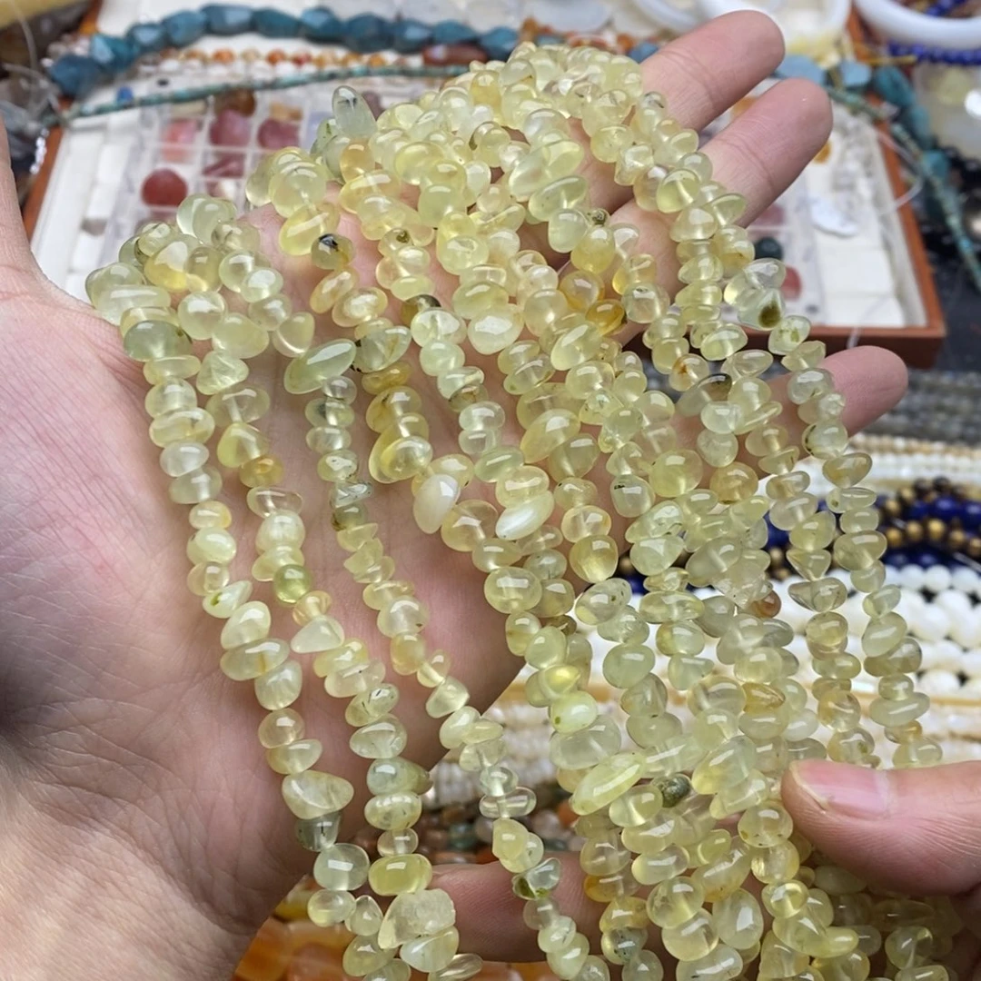玛瑙/玉髓未镶嵌珠宝半成品一条天然黄葡萄石随行8mm