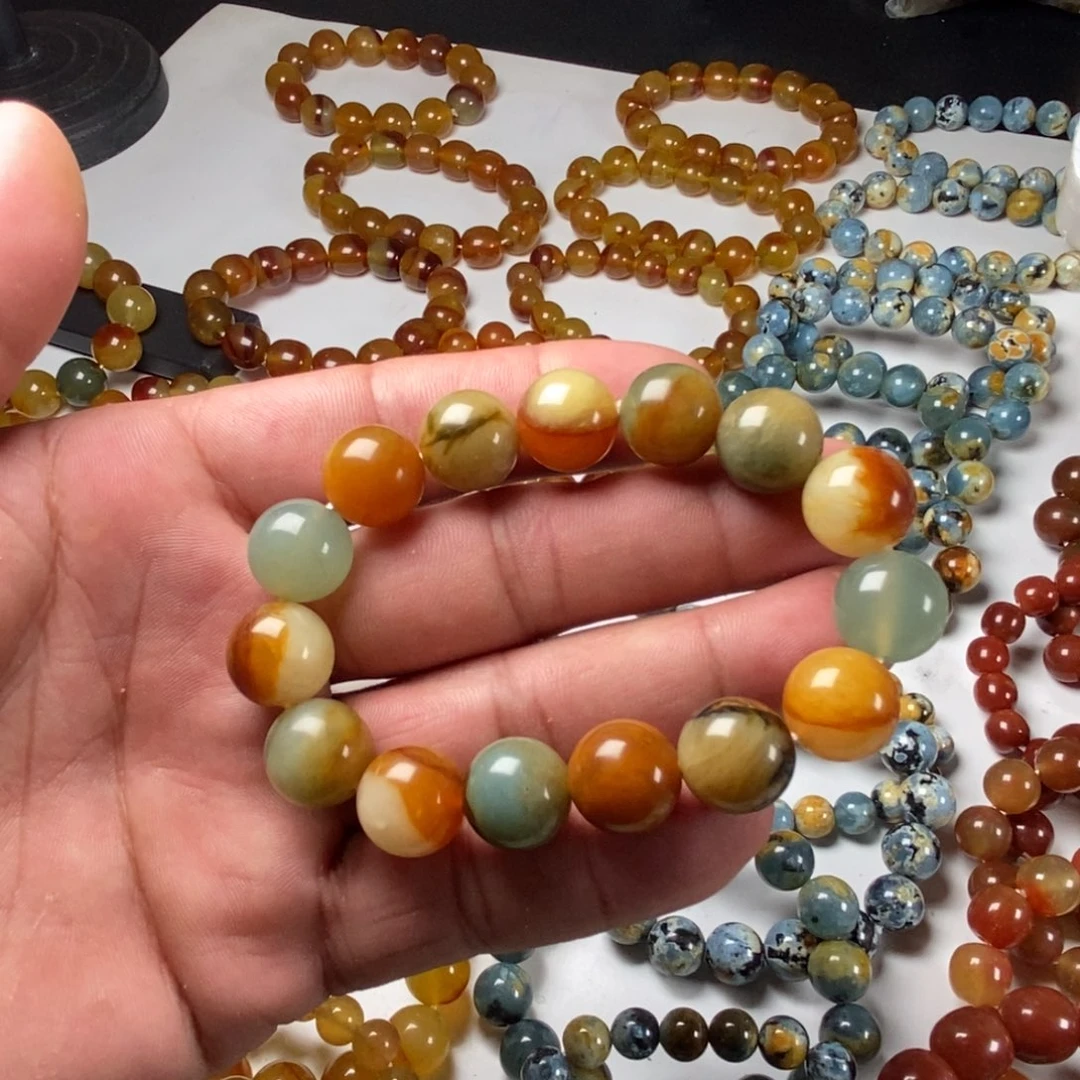 蛇纹石玉手链未镶嵌福利卡14