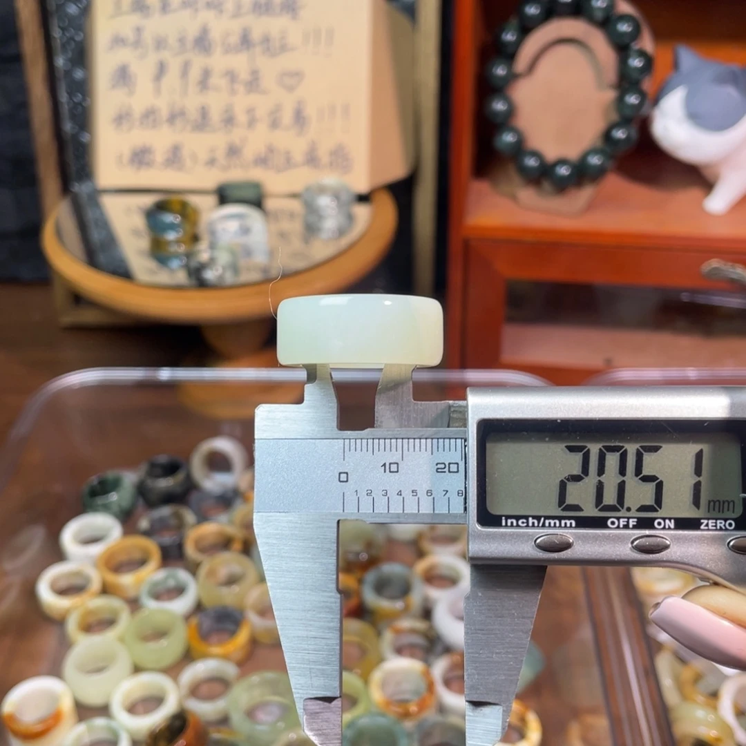影***子未镶嵌岫玉戒指118-20.5