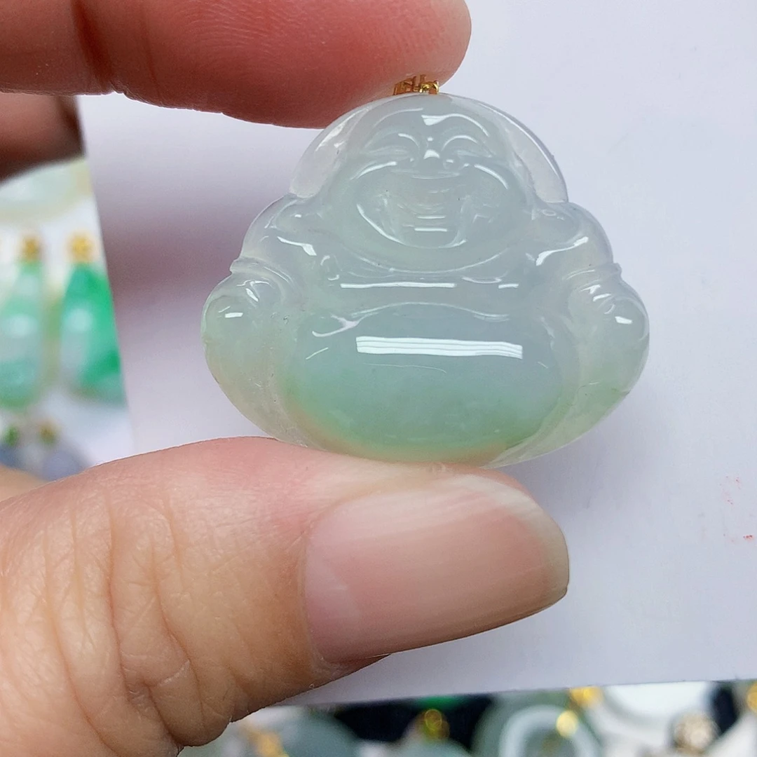 翡翠18K金镶嵌颈饰4665433