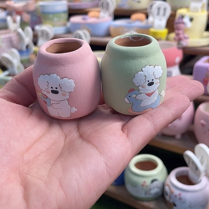 花***缺2个花盆手工手绘花盆