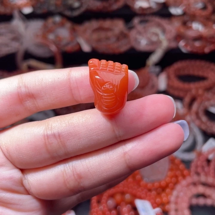 南红玛瑙未镶嵌配饰知足常乐749