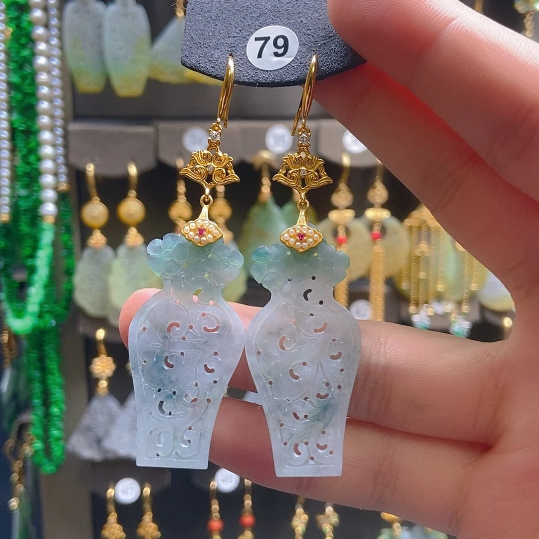 翡翠未镶嵌耳饰翡翠