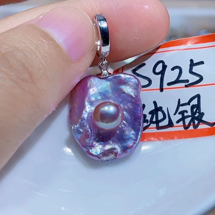 淡水珍珠银S925镶嵌颈饰