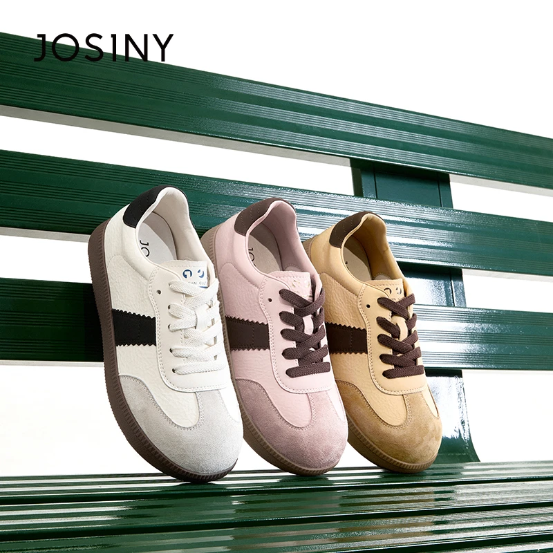 卓诗尼德训鞋女2025春季新款复古百搭平底板鞋系带鞋子休闲运动鞋