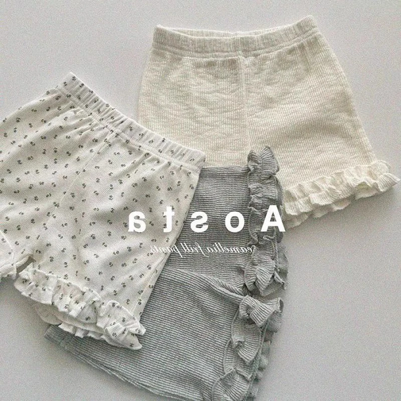 婴幼儿童装木耳花边公主短裤女宝宝夏季甜美五分裤儿童薄款打底裤