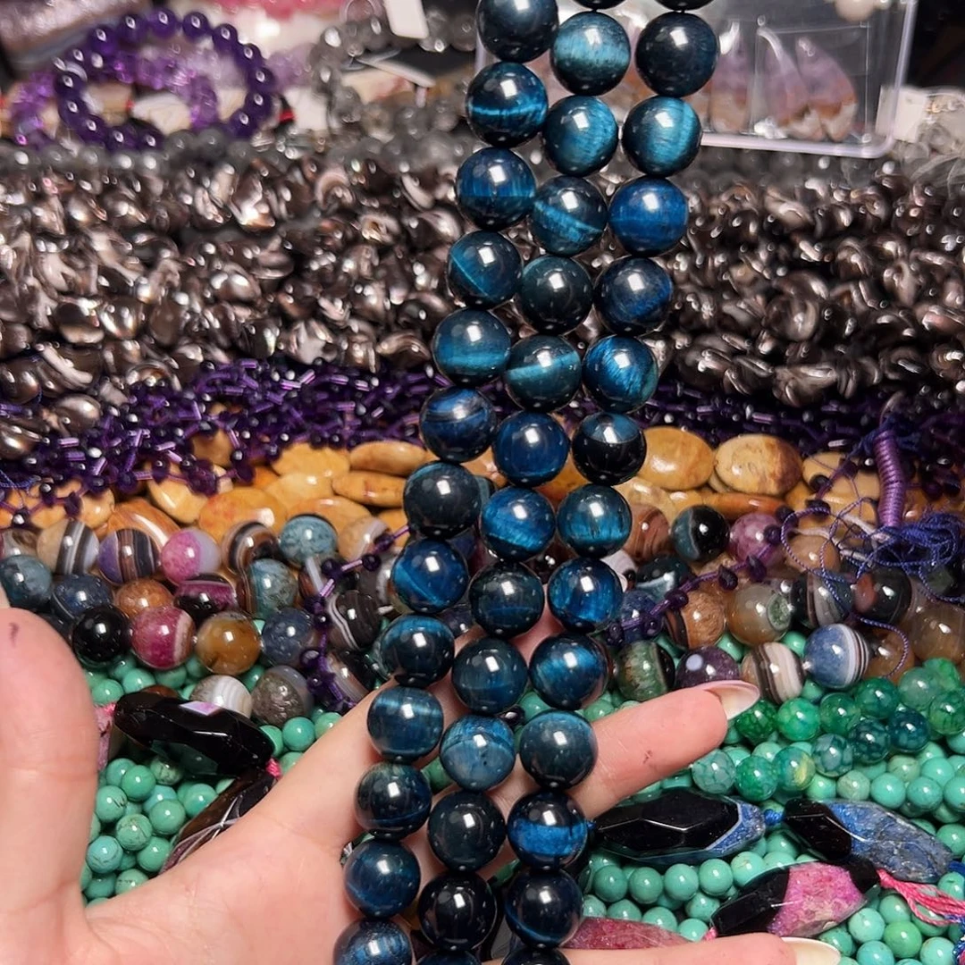 玛瑙/玉髓足银镶嵌珠宝半成品蓝火眼石13.8*14.1 z566