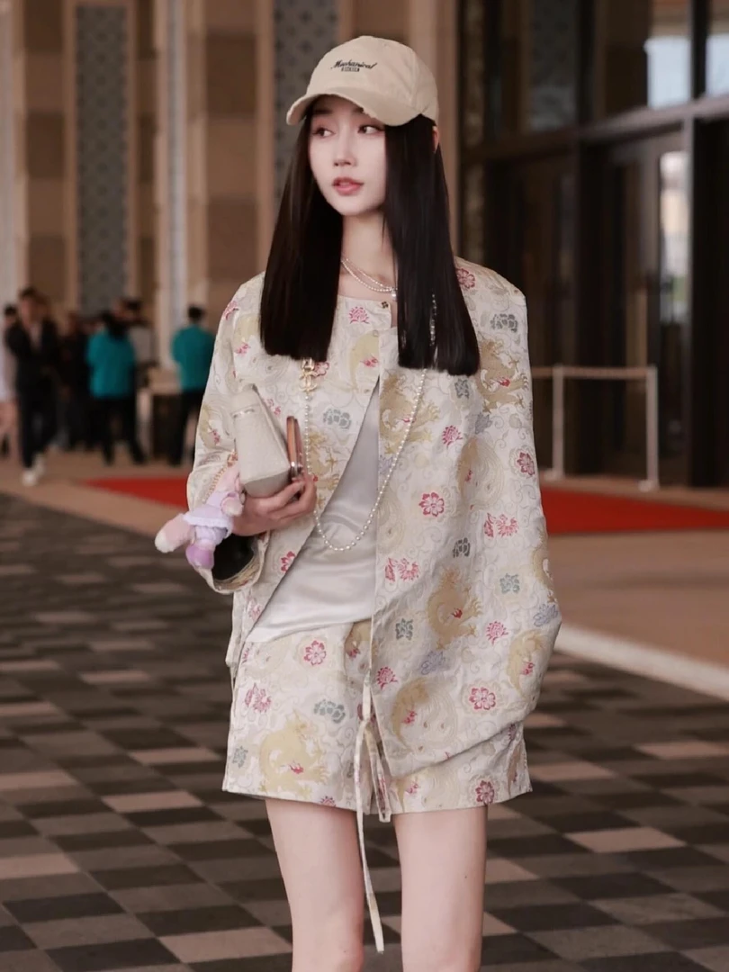 新中式2025春夏新款小众短裤设计感外套女漂亮气质时尚两件套