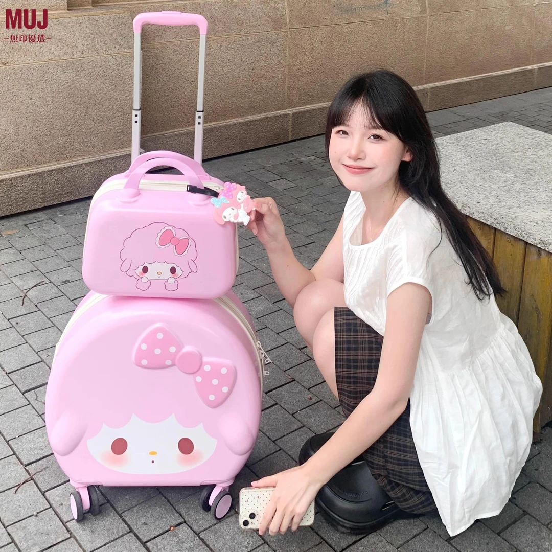 无印MUJ品质小羊行李箱2025新款粉色系可爱风拉杆箱高颜值卡通旅