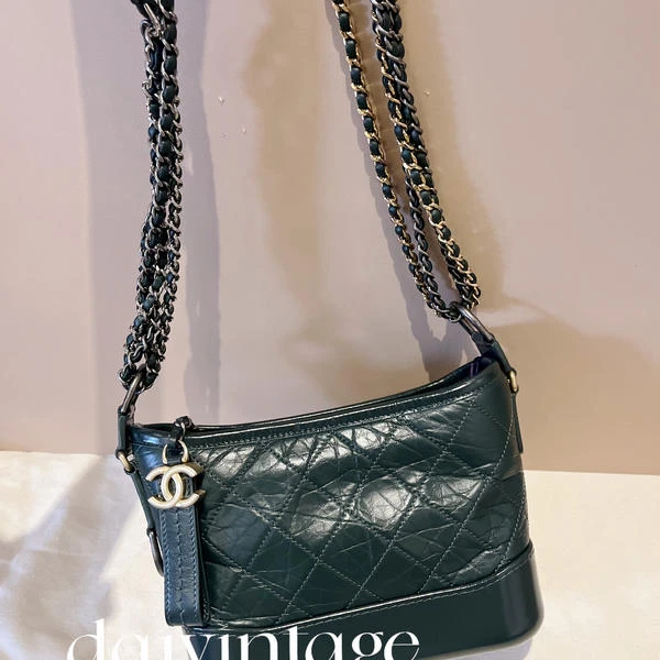 99新 Chanel/香奈儿 大吉中古/Chanel橄榄绿小号流浪斜挎包