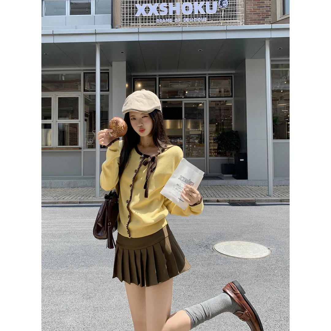 【倪子清仓】学院风复古A字半身裙253C3331#