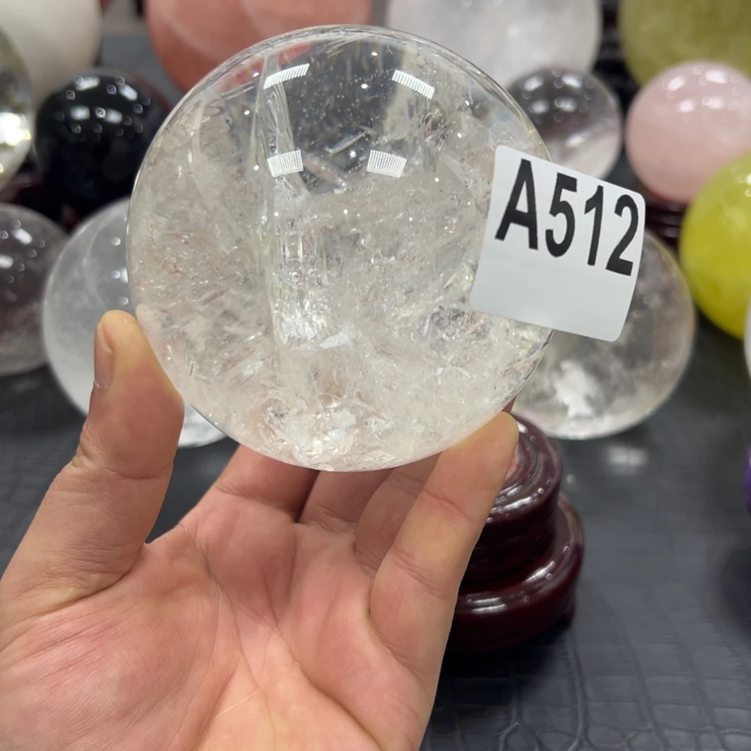 大***員石材天然白水晶球9.2