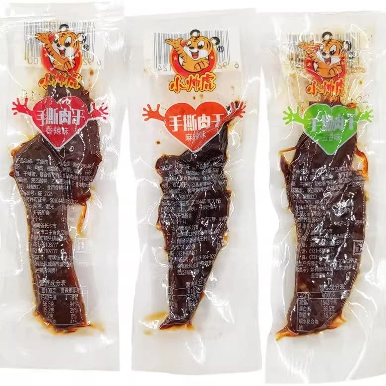 小帅虎手撕肉干30包湖南特产香辣味麻辣零食真空小包装鸭肉干食品